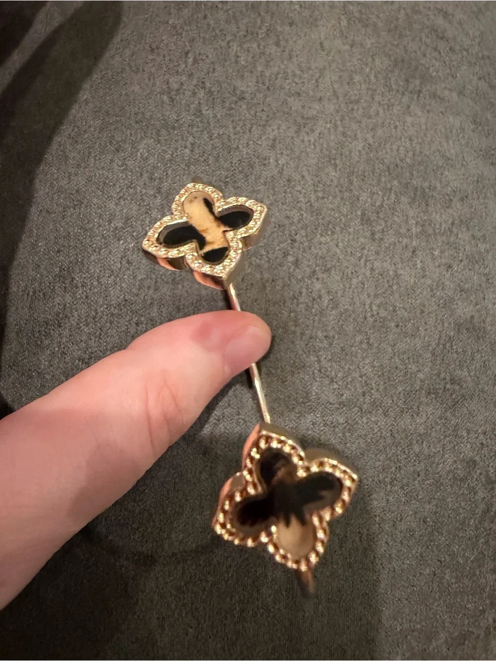 Gold-Tone Cheetah Clover Cuff Bracelet